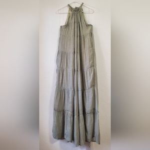 Listicle green tiered maxi dress size L